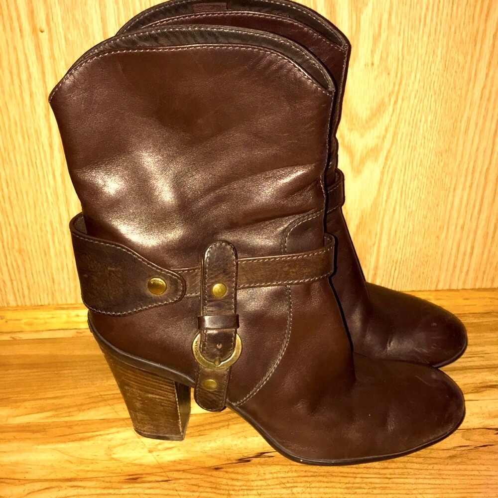 $500 HOGAN Size 11 Italy Rodeo Short Boots riding equestrian leather 4” heel EUC